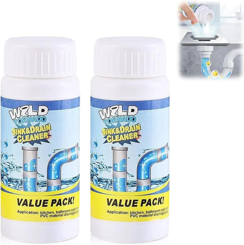 Plresen Wild Tornado Sink & Drain Cleaner Powder - Pipeline Dredging Agent for Kitchen & Bathroom (2PCS) - Image 1